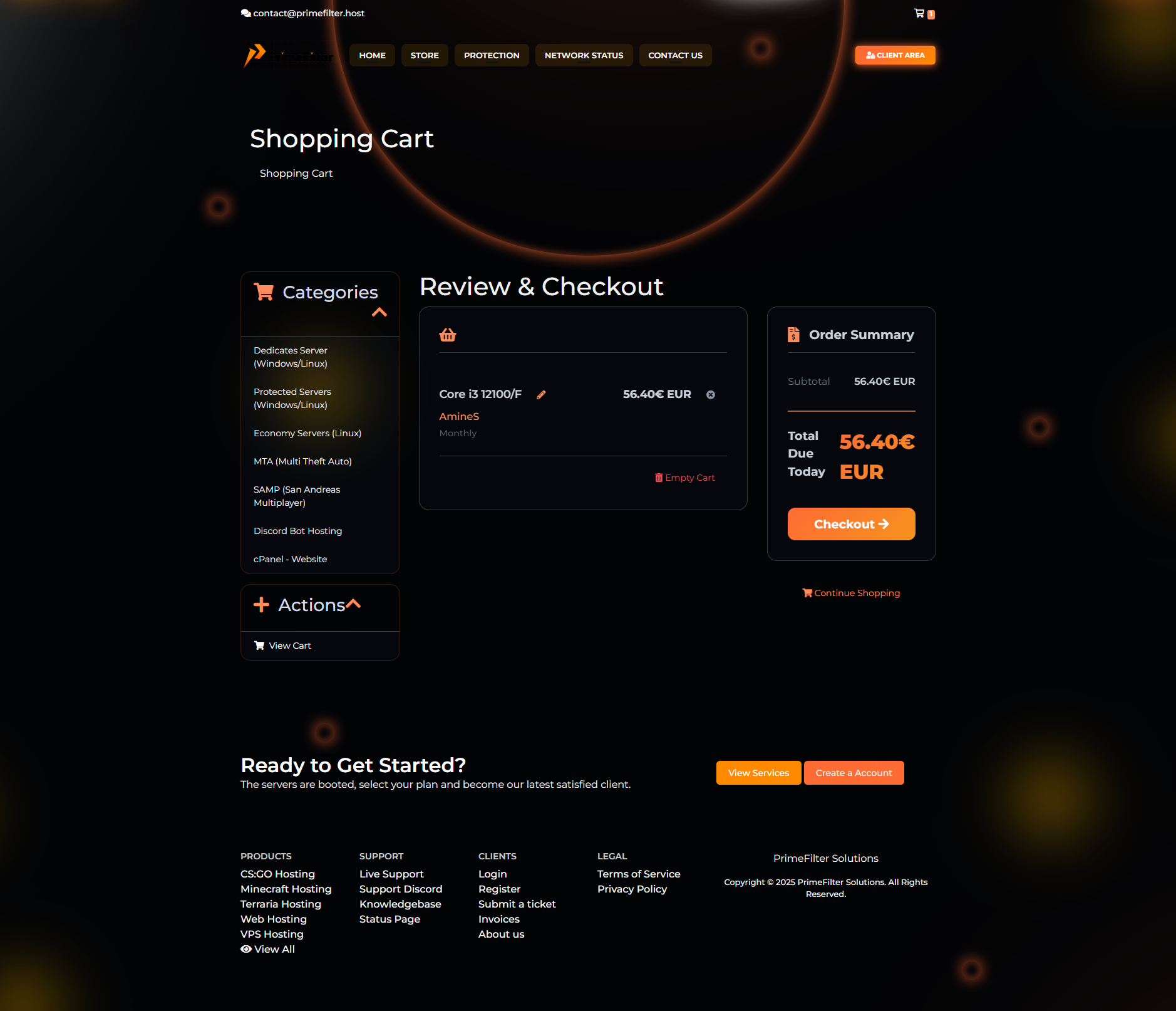 Prime filter WHMCS Template